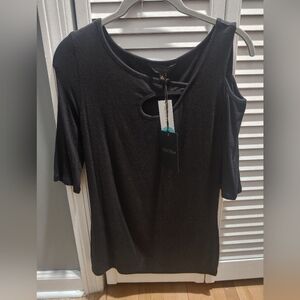 Gold Ray / Stitch Fix Black Cold Shoulder Top / Nwt / Size Medium